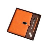 Joucien Coffret cadeau pour ordinateur portable, ensemble de cahiers de conférence haut de gamme A5 orange (stylo + USB 16 Go)