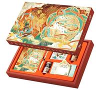Joucien Dunhuang Boîte à livre artistique de style chinois avec pages colorées
