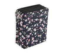 Joucien Sac à main en tissu Oxford, stylo de couleur, crayon, sac de rangement pour étudiants masculins et féminins - Prune à cinq feuilles - 168 trous