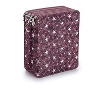 Joucien Sac à main en tissu Oxford, stylo de couleur, crayon, sac de rangement pour étudiants masculins et féminins - Violet cinq étoiles - 168 trous