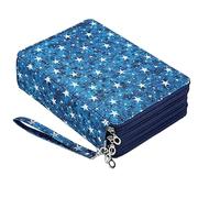 Joucien Sacs à crayons et de papeterie pour étudiants masculins et féminins, styles personnalisés, outils d'art et de peinture, sacs de rangement - bleu cinq étoiles 200 trous