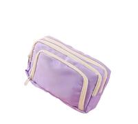 Joucien Trousse à crayons avec fenêtre sur le devant, trousse simple multicouche, trousse de rangement pour papeterie d'école primaire - Tissu à mémoire de forme, fenêtre avant, violet (accessoires