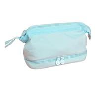 Joucien Trousse simple en forme de bateau pour les étudiants masculins et féminins, trousse de rangement simple multicouche - Bleu clair