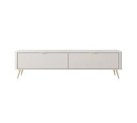 JOUDY - Meuble TV 200cmeffet rainuré - Beige