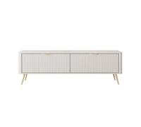 JOUDY MINI - Mini meuble TV 163cmeffet rainuré - Beige