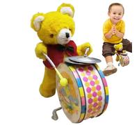 Joue à percussion - Figurine musicale à piles - En tôle - Objet de collection transfrontalier - Lecteur de tambour mécanique animal de style rétro - Jouet sonore interactif pour Ge