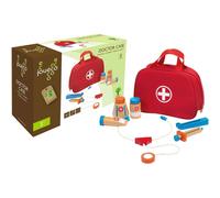 Jouéco Mallette de médecin avec accessoires en bois 8 pièces