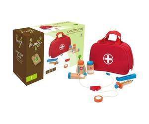 Jouéco Mallette de médecin avec accessoires en bois 8 pièces