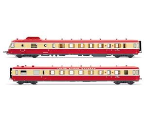 JOUEF HJ2461S SNCF, autorail Diesel RGP I avec remorque, livrée Rouge/Beige Tee, ép. III, avec décodeur sonore DCC. Locomotive Diesel Railway 1x.