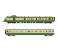 JOUEF HJ2462S SNCF, diesel railcar RGP I with trailer, green/beige livery, ep. I