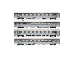 Jouef HJ4205 SNCF, Coffret de 4 unités Tee Jules Verne, ép, Matériel Roulant IV - Autocars