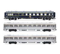 JOUEF HJ4213 SNCF, Lot de 3 unités Sud Express, Set 1/2, CIWL Restaurant Car + 2 Courts Dev INOX, EP. III/IV, Locomotive Diesel ferroviaire, à partir de A14