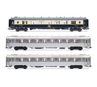 JOUEF HJ4214 SNCF, Coffret 3 Voitures « Sud Express », Set 2/2, Voiture-Salon CIWL + 2 x Dev INOX Courte, ép. III/IV, Wagons Miniatures, dès 14 Ans