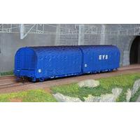 Jouef HJ6237 Wagon bâché articulé 3 essieux type Lails, livrée bleu, EVS