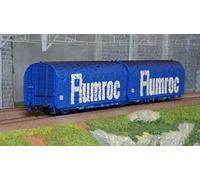 Jouef HJ6238 Wagon bâché articulé 3 essieux type Lails, livrée bleu, Flumroc