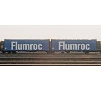 JoueF HJ6238 Wagon Type Lails Articulé À 3 Essieux Livrée Bleue ''Flumroc'' SNCF