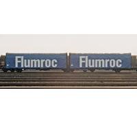 JoueF HJ6238 Wagon Type Lails Articulé À 3 Essieux Livrée Bleue ''Flumroc'' SNCF