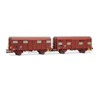 Coffret 2 wagons couverts type Gs, feux de fin de convoi, SNCF, Ep. IV - JOUEF H