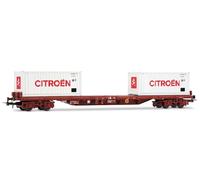 JOUEF Wagon plat type Rs avec 2 conteneurs de 20' Citroën ép. IV HJ6310 HO