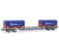 Wagon porte conteneurs Sgss, "Spedirail", SNCF, Ep. V - JOUEF HJ6303 - HO 1/87