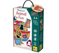 Lisciani - MONTESSORI Baby - pour Enfants dès 1 an- Puzzle Bébé en Bois avec 6 Animaux et Arche de Noé 3D - Jeu Montessori - Développement Sensoriel , Motricité Fine et Logique