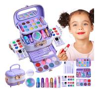 Jouer aux kits de maquillage, jouets de kit de maquillage pour | Jouet de jeu réel pour petites filles,Ensemble de jeu de simulation, ensemble lavable 57X pour pour petites filles et adolescents, je