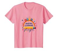 Jouer C'est Apprendre Un Enseignant Qui Fait de l'apprentissage Un Arc-en-Ciel ludique T-Shirt, Enfant, Rose, 10 Ans