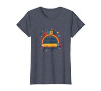 Jouer C'est Apprendre Un Enseignant Qui Fait de l'apprentissage Un Arc-en-Ciel ludique T-Shirt, Femme, Bleu Chiné, S