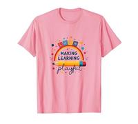 Jouer C'est Apprendre Un Enseignant Qui Fait de l'apprentissage Un Arc-en-Ciel ludique T-Shirt, Homme, Rose, S