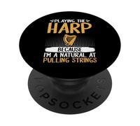 Jouer de la Harpe Parce Que Je suis Naturel à Tirer la Harpe à Cordes PopSockets PopGrip Adhésif
