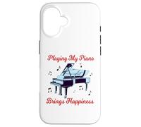 Jouer de Mon Piano apporte du Bonheur - Piano de Motivation Coque pour iPhone 16