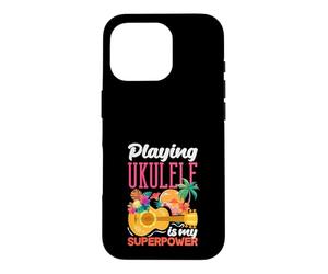 Jouer du ukulélé est Mon Lecteur de Musique hawaïen Superpower Coque pour iPhone 16 Pro