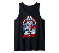 Jouer Plus Disc Golf Frolf Patriotic Goth USA Uncle Sam Skull Débardeur
