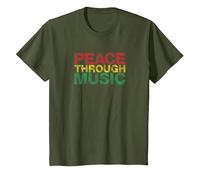 Jouer pour Changer la Paix grâce à la Musique T-Shirt, Enfant, Olive, 12 Ans