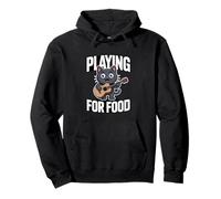 Jouer pour la Nourriture Chat Mignon Guitare Musicien Sweat à Capuche