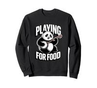 Jouer pour la Nourriture Guitare Musicien Panda Sweatshirt