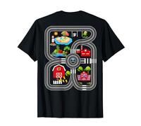 Jouer Voitures Sur Le Dos De Papa Tapis Route Voiture Course Piste T-Shirt