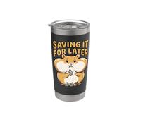 Joues farcies drôles de hamster mignon sauver pour plus tard meme Gobelet isotherme en acier inoxydable double paroi