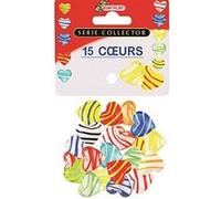 Jouet 15 Galets Forme Coeur Billes Plates Jeu Multicolor G