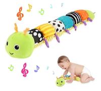 Jouet 3 en 1 pour bébé - 0-3-6-9-12 mois - Peluche chenille musicale - Cadeau bébé pour garçons et filles - Dinosaure vert