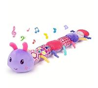Jouet 3 en 1 pour bébé - 0-3-6-9-12 mois - Peluche chenille musicale - Cadeau bébé pour garçons et filles - Violet