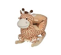 Jouet à bascule modèle girafon ceinture de sécurité fonction musicale 32 pistes marron beige