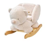 Nattou – Jouet à bascule Teddy Ours Écru – Tissu doux, ceinture de sécurité, 60 cm
