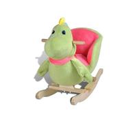 vidaXL Jouet à bascule bébé Dinosaure – Intérieur, 12+ mois, Polyester vert, Siège rembourré 25 kg