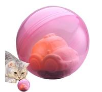 Jouet à bille roulante pour chat - Jouet d'enrichissement automatique pour chat - Forme de tortue en voiture, rechargeable par USB avec lumières et musique, fournitures pour animaux de compagnie pour