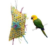 Jouet À Déchiqueter pour Oiseaux - Accessoire À Mâcher en Bois, Corde Et Rotin 25,9x8,9 Cm | Jouet De Destruction pour Perroquets Moyens | Stimulation Mentale Et Activité pour Cage