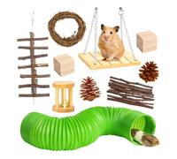Jouet à dents d'Inde, tunnel pour petits animaux, bâtonnets en bois pour hamster, tube d'Inde pour lapins et chinchillas, conçus pour divertir les animaux tout en usant naturellement leurs dents