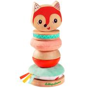 LILLIPUTIENS - Pyramide à empiler pour Enfant Alice la Renarde - Jouet éducatif en Bois et Tissu - Empilement créatif de pièces Multicolores - Développement motricité Fine - Dès 12 Mois - 83114