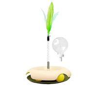 Jouet à friandises pour chat d'intérieur, distributeur de friandises multifonctionnel, distributeur de friandises interactif pour chat, jouet à plumes pour chats d'intérieur, jouet pour chat