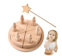 Jouet à gâteau en bois - Pour faire semblant de gâteau, jouer à la nourriture - Kit de découpe d'anniversaire, jeu de rôle - Accessoire de jeu créatif et amusant interactif pour filles, tout-petits